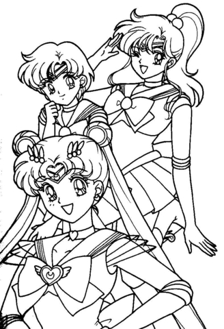 Sailor Moon Girls Coloring Page